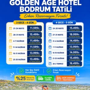 Golden Age Hotel Bodrum  Yeni sezon erken rezervasyon fırsatları başladı!